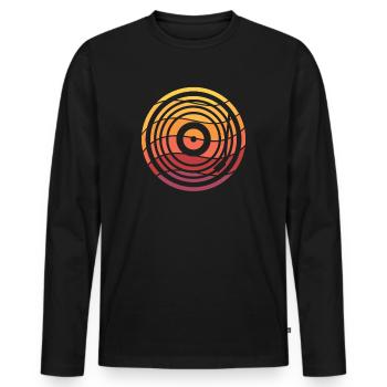 Retro Vinyl Record Record Collector - Men's Premium Organic Long Sleeve Shirt - black - Front - Nico (187cm)