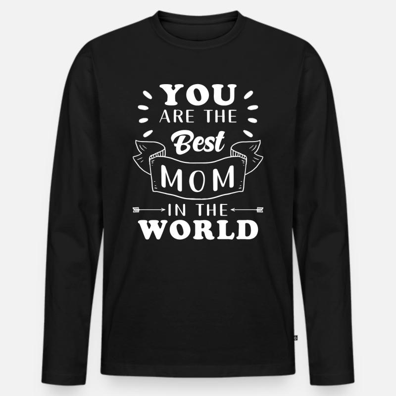 Weltbeste Mama - Männer Premium Bio Langarmshirt - Schwarz