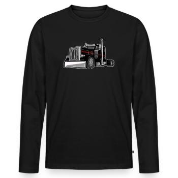 Truck driver truck driver trucker - Men's Premium Organic Long Sleeve Shirt - black - Front - Nico (187cm)