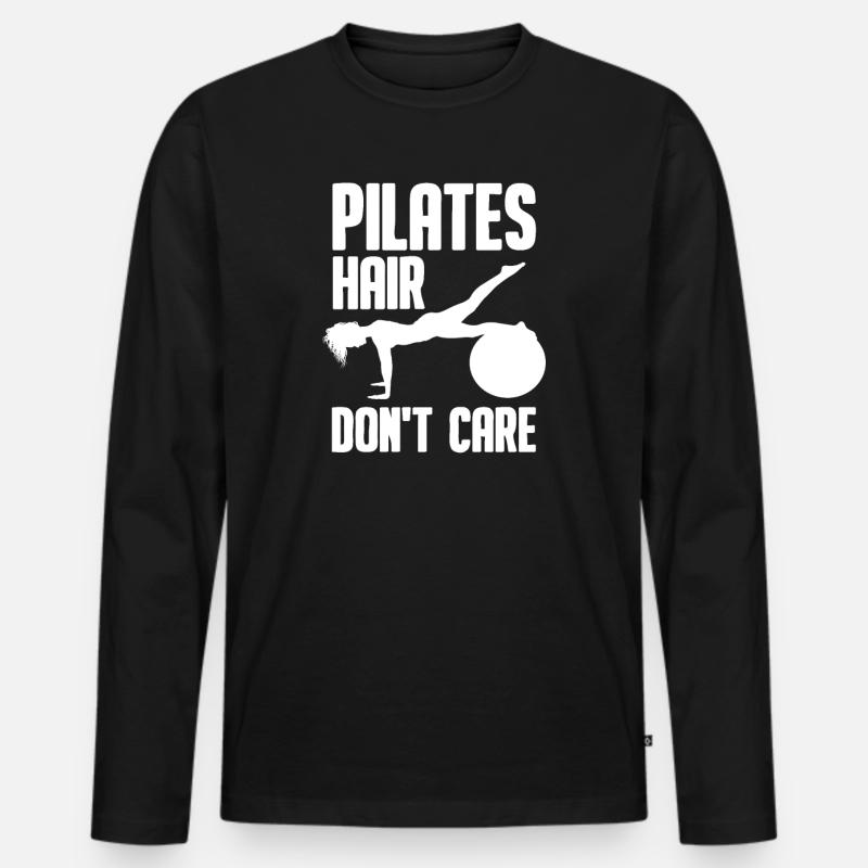 Pilates - Männer Premium Bio Langarmshirt - Schwarz