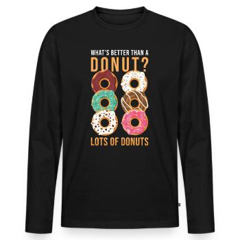 Donut - T-shirt manches longues Premium bio Homme - noir - Devant - Nico (187cm)