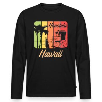 Hawaii Honolulu - Männer Premium Bio Langarmshirt - Schwarz - Vorne - Nico (187cm)