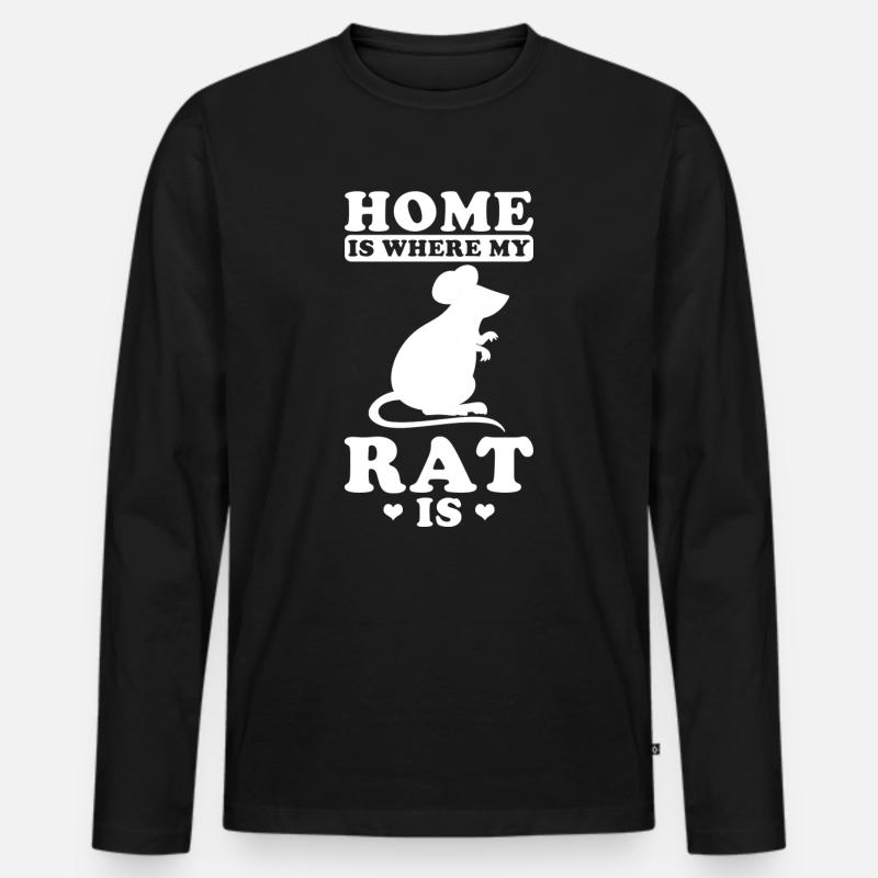 Ratte - Männer Premium Bio Langarmshirt - Schwarz
