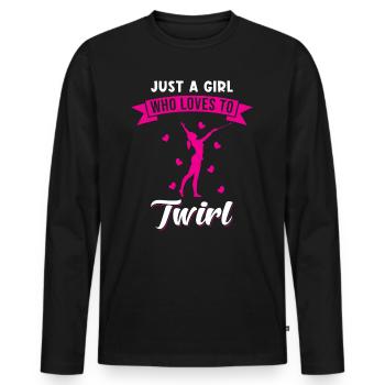 Baton Twirling Saying Sport Twirl - Men's Premium Organic Long Sleeve Shirt - black - Front - Nico (187cm)