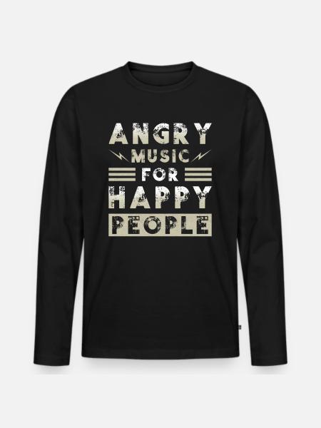 Metal Musik Angry Music for Happy People - Männer Premium Bio Langarmshirt - Schwarz