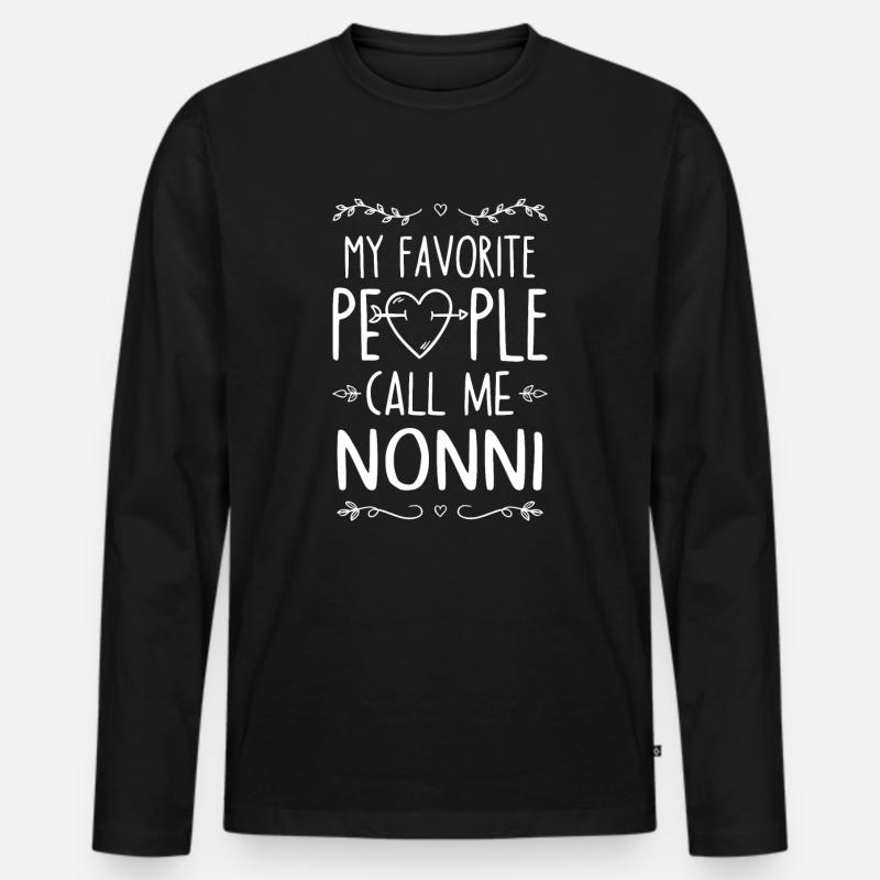 Nonni - Männer Premium Bio Langarmshirt - Schwarz