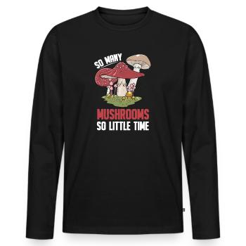 Champignons Cueilleurs de champignons Éponges Champignons Cueilleurs - T-shirt manches longues Premium bio Homme - noir - Devant - Nico (187cm)
