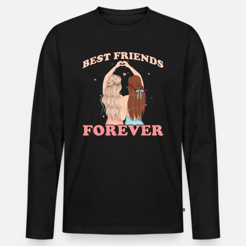 Best Friends forever - Männer Premium Bio Langarmshirt - Schwarz