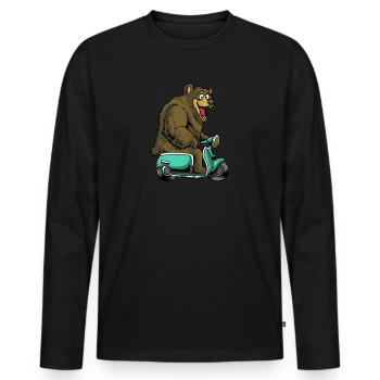 Scooter scooter mobylette scooter - T-shirt manches longues Premium bio Homme - noir - Devant - Nico (187cm)