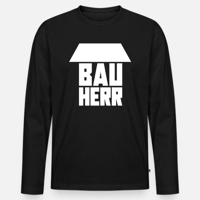 Bauherr - Männer Premium Bio Langarmshirt - Schwarz