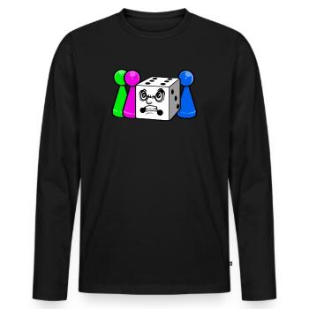 Jeu de société - T-shirt manches longues Premium bio Homme - noir - Devant - Nico (187cm)