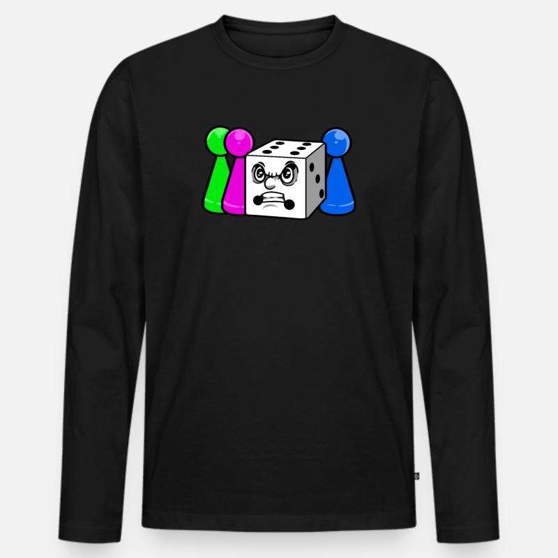 Brettspiel - Männer Premium Bio Langarmshirt - Schwarz