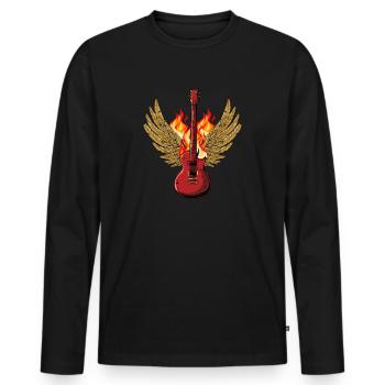 Electric Guitar Electric Guitar Guitarist Guitar Guitar - Men's Premium Organic Long Sleeve Shirt - black - Front - Nico (187cm)