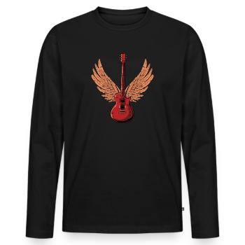 Electric Guitar Electric Guitar Guitarist Guitar Guitar - Men's Premium Organic Long Sleeve Shirt - black - Front - Nico (187cm)