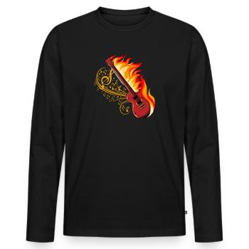 Electric Guitar Electric Guitar Guitarist Guitar Guitar - Men's Premium Organic Long Sleeve Shirt - black - Front - Nico (187cm)