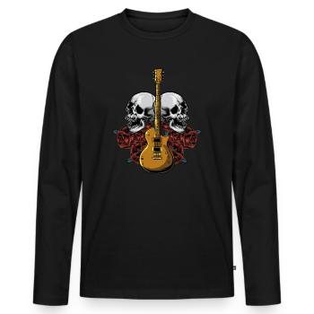 Electric Guitar Electric Guitar Guitarist Guitar Guitar - Men's Premium Organic Long Sleeve Shirt - black - Front - Nico (187cm)