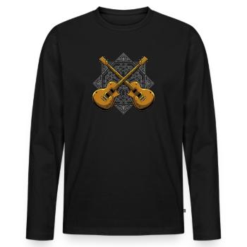 Electric Guitar Electric Guitar Guitarist Guitar Guitar - Men's Premium Organic Long Sleeve Shirt - black - Front - Nico (187cm)