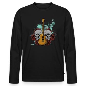 Electric Guitar Electric Guitar Guitarist Guitar Guitar - Men's Premium Organic Long Sleeve Shirt - black - Front - Nico (187cm)