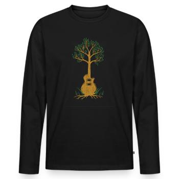 Electric Guitar Electric Guitar Guitarist Guitar Guitar - Men's Premium Organic Long Sleeve Shirt - black - Front - Nico (187cm)