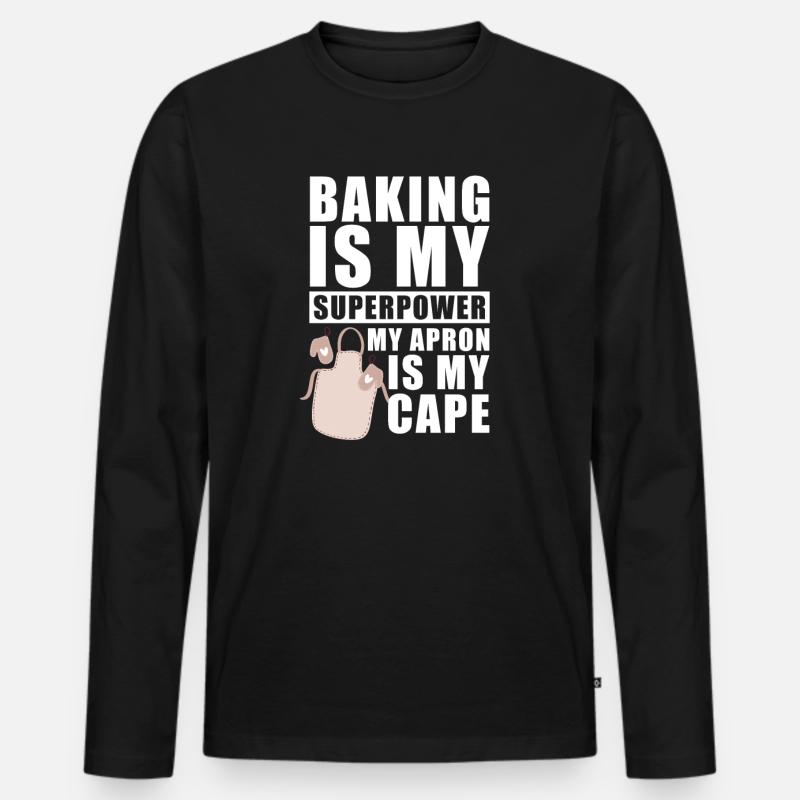 Bäcker Backen Konditor - Männer Premium Bio Langarmshirt - Schwarz