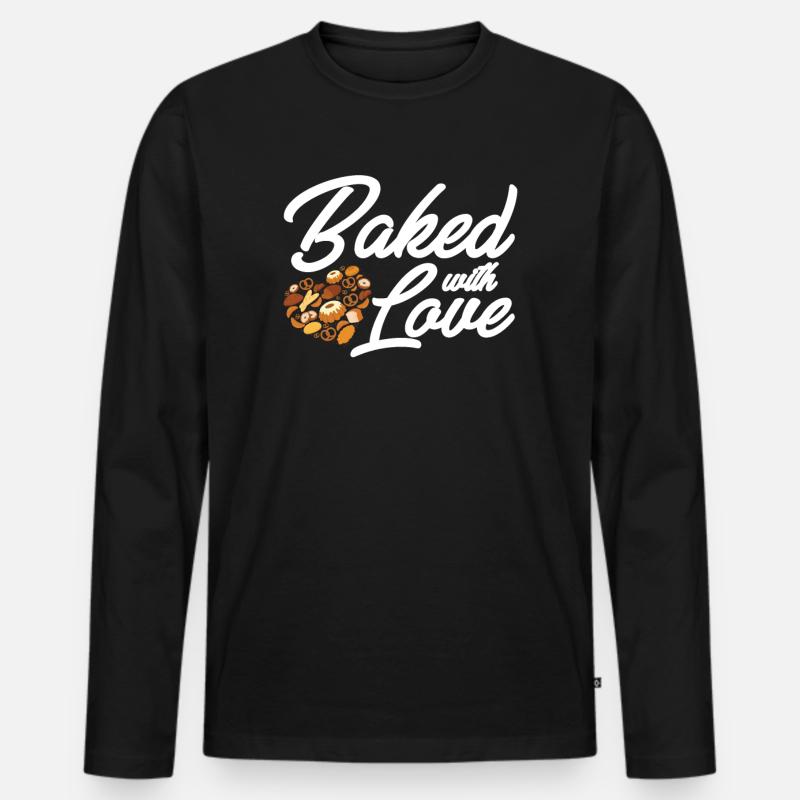Bäcker Backen Konditor - Männer Premium Bio Langarmshirt - Schwarz