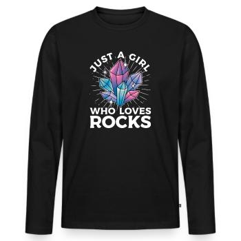 Geologist stones stone collector petrology - Men's Premium Organic Long Sleeve Shirt - black - Front - Nico (187cm)