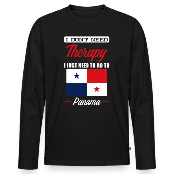Panama - T-shirt manches longues Premium bio Homme - noir - Devant - Nico (187cm)