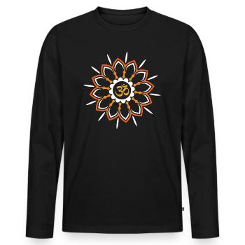 Om Zen - Men's Premium Organic Long Sleeve Shirt - black - Front - Nico (187cm)