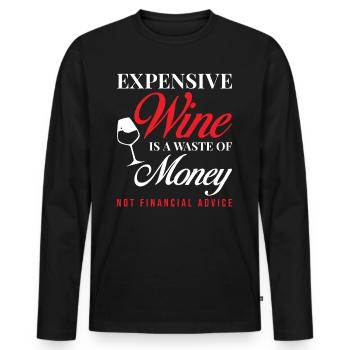 Wein - Männer Premium Bio Langarmshirt - Schwarz - Vorne - Nico (187cm)