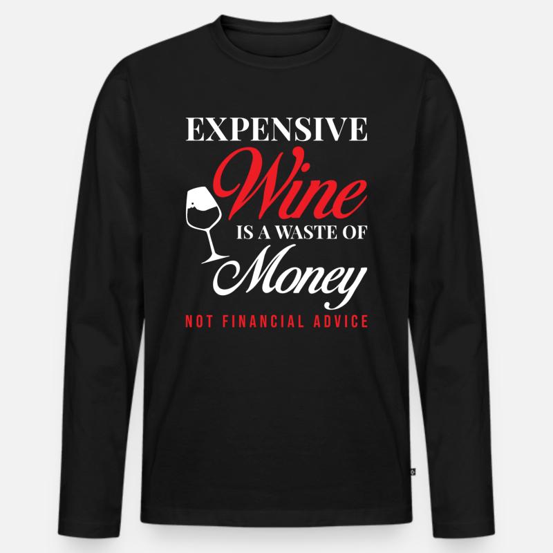 Wein - Männer Premium Bio Langarmshirt - Schwarz