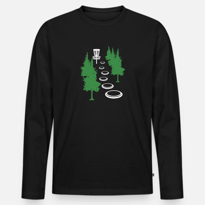 Frisbee Golf - Männer Premium Bio Langarmshirt - Schwarz