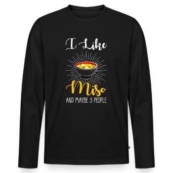Miso Suppe - Männer Premium Bio Langarmshirt - Schwarz - Vorne - Nico (187cm)