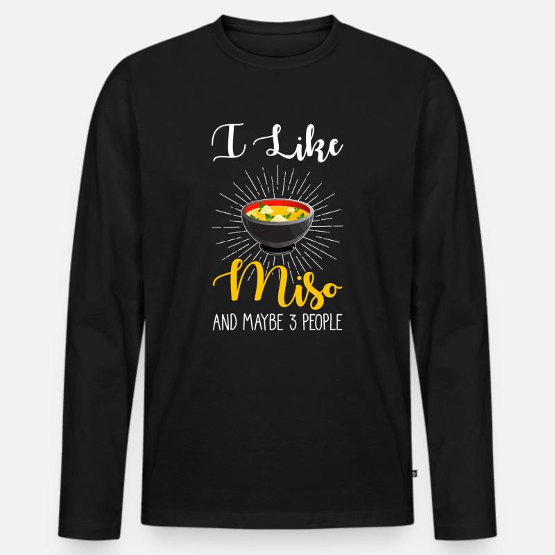 Miso Suppe - Männer Premium Bio Langarmshirt - Schwarz