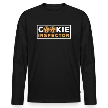 Inspecteur de cookies Cuisson J'aime les cookies - T-shirt manches longues Premium bio Homme - noir - Devant - Nico (187cm)