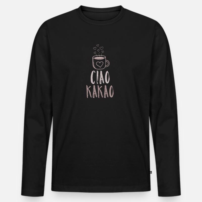 Ciao Kakao - Männer Premium Bio Langarmshirt - Schwarz