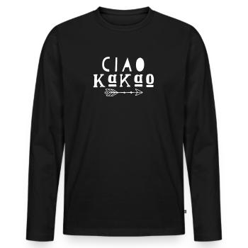 Ciao Cocoa - Men's Premium Organic Long Sleeve Shirt - black - Front - Nico (187cm)