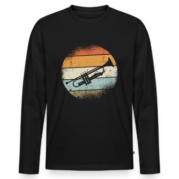 Trumpet Instrument - Men's Premium Organic Long Sleeve Shirt - black - Front - Nico (187cm)