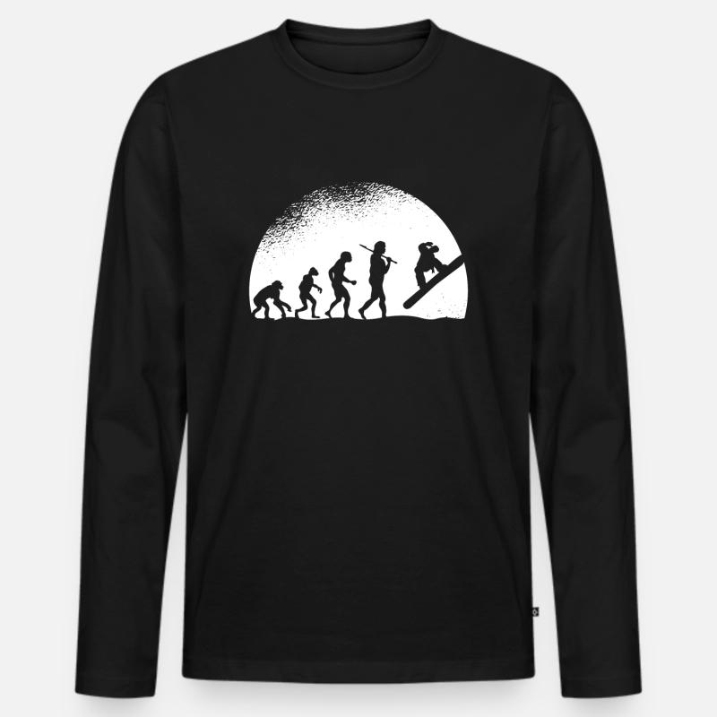 Evolution Snowboarding - Männer Premium Bio Langarmshirt - Schwarz