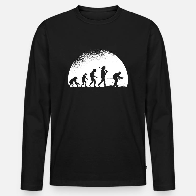 Evolution Ski - Männer Premium Bio Langarmshirt - Schwarz