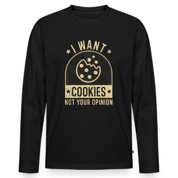 Cookies cookies drôle de sort cookie humour - T-shirt manches longues Premium bio Homme - noir - Devant - Nico (187cm)