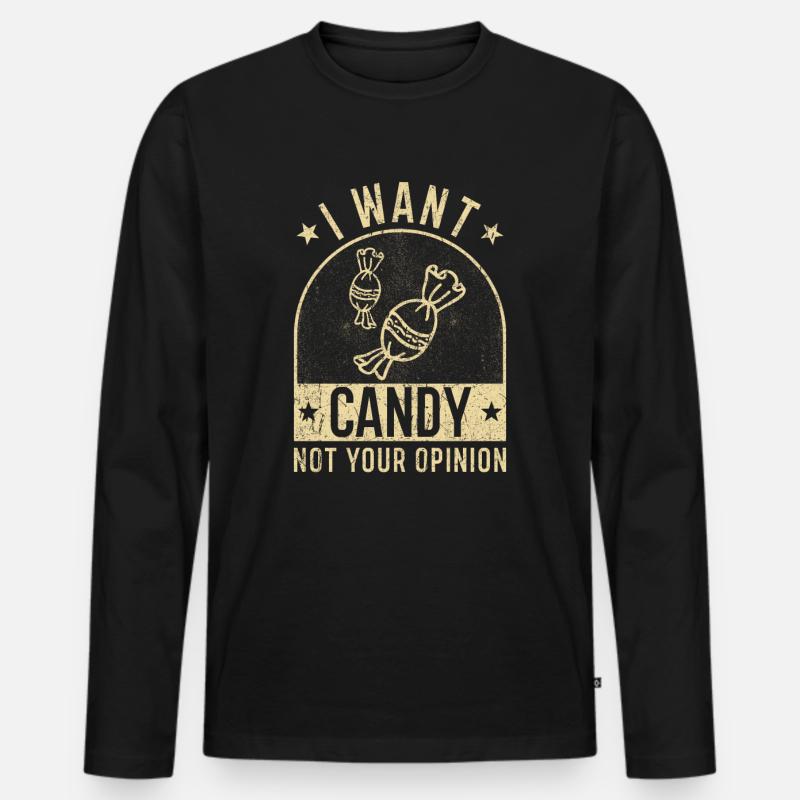 I want Candy - Männer Premium Bio Langarmshirt - Schwarz