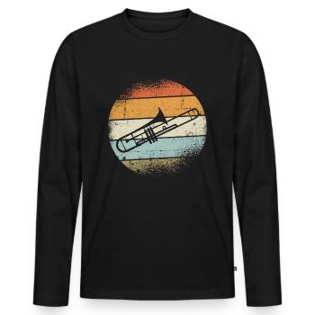 Trombone instrument - Men's Premium Organic Long Sleeve Shirt - black - Front - Nico (187cm)