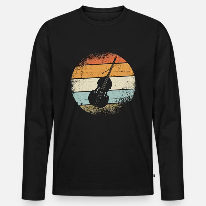Kontrabass - Männer Premium Bio Langarmshirt - Schwarz