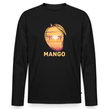 Mangue - T-shirt manches longues Premium bio Homme - noir - Devant - Nico (187cm)