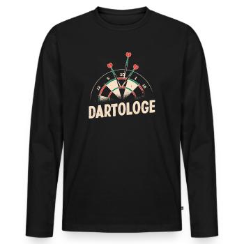 Dart Darter Dartsport - Männer Premium Bio Langarmshirt - Schwarz - Vorne - Nico (187cm)