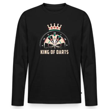 Dart Darter Dartsport - Männer Premium Bio Langarmshirt - Schwarz - Vorne - Nico (187cm)