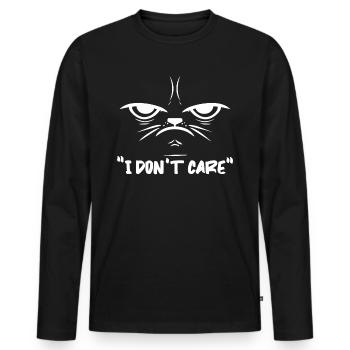 Katze Mietzekatze Hauskatze - Männer Premium Bio Langarmshirt - Schwarz - Vorne - Nico (187cm)
