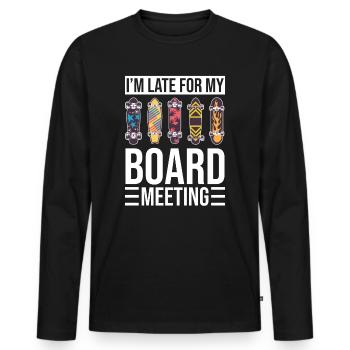 Skateboard Skateboarder Skater - Männer Premium Bio Langarmshirt - Schwarz - Vorne - Nico (187cm)