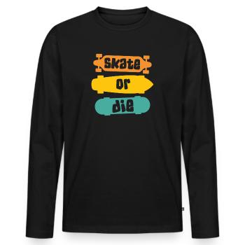 Skateboard Skateboarder Skater - Männer Premium Bio Langarmshirt - Schwarz - Vorne - Nico (187cm)