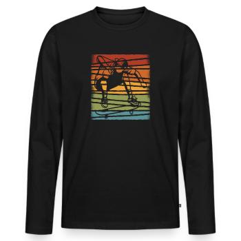 Retro Skateboard Skateboarder Vintage Skater - Men's Premium Organic Long Sleeve Shirt - black - Front - Nico (187cm)